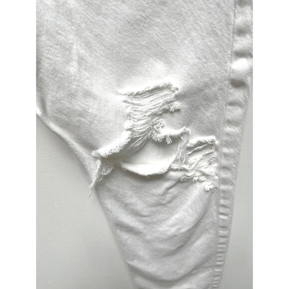 Agolde 90’s Mid Rise Distressed White Denim Jeans Size 25 - Picture 5 of 15